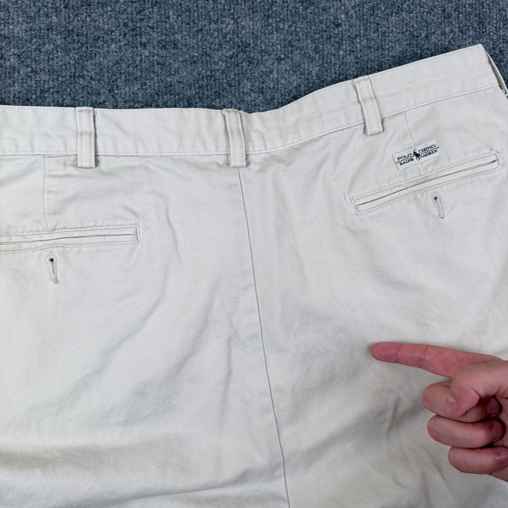 Vintage Polo Ralph Lauren Andrew Pants Mens 38x30 Beige Pleated Chino 90s - Picture 13 of 16